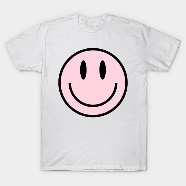 Pink Smiley Face T-Shirt by emilykroll